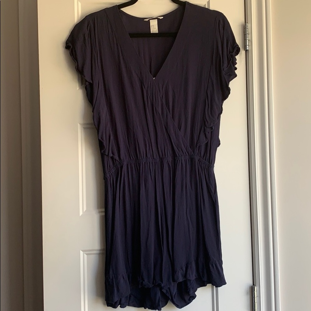 Navy cross-over romper